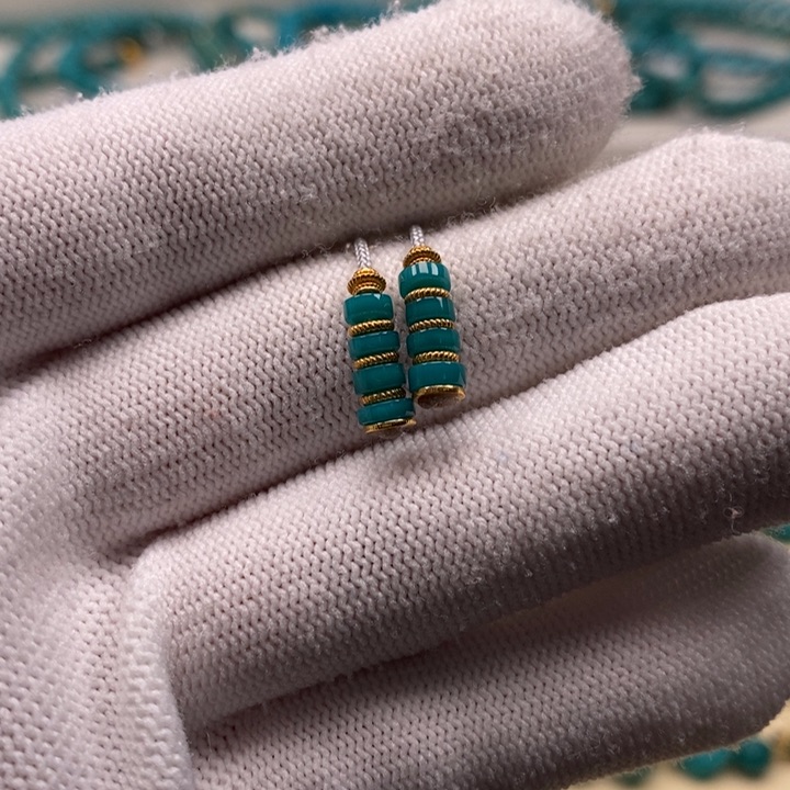 绿松石珠宝奇石18K金镶嵌