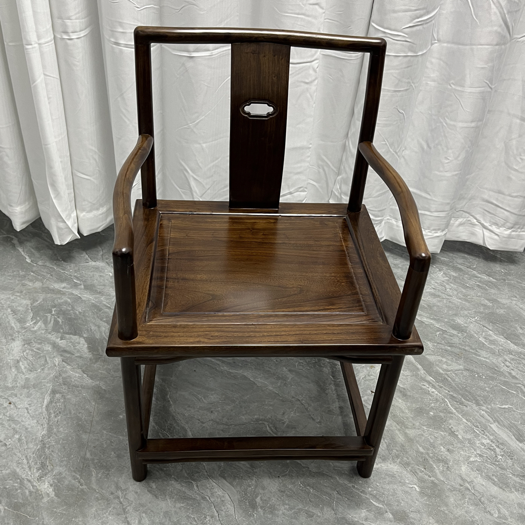 新中式实木北方老榆木海棠椅小茶几客椅餐椅办公家具简约风格多功