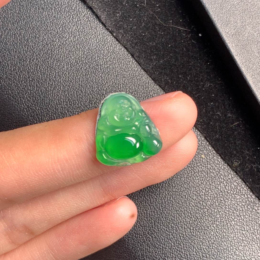 未镶嵌挂件翡翠尺寸：14.4/13.1/3.2