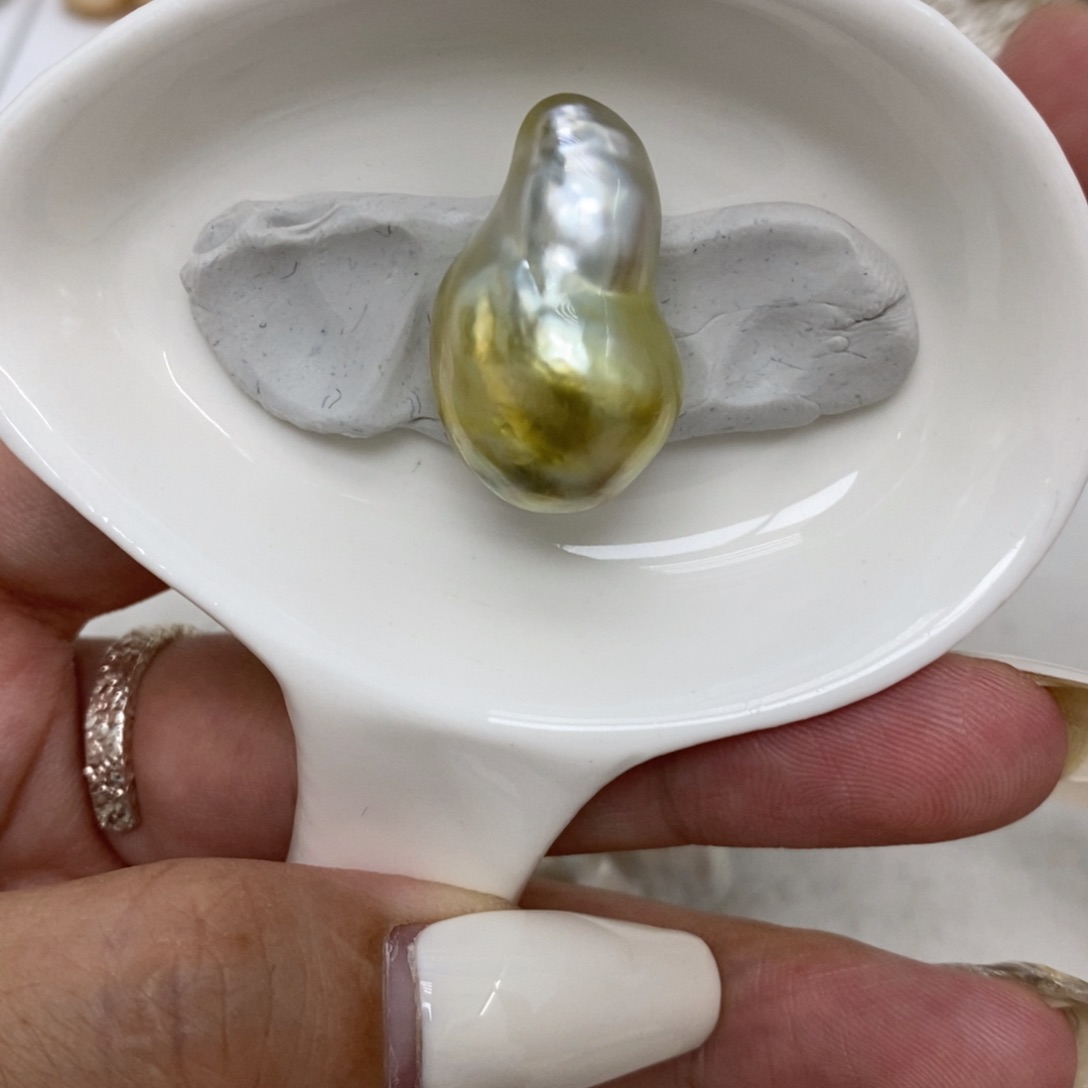 海水珍珠裸珠金巴鎏金