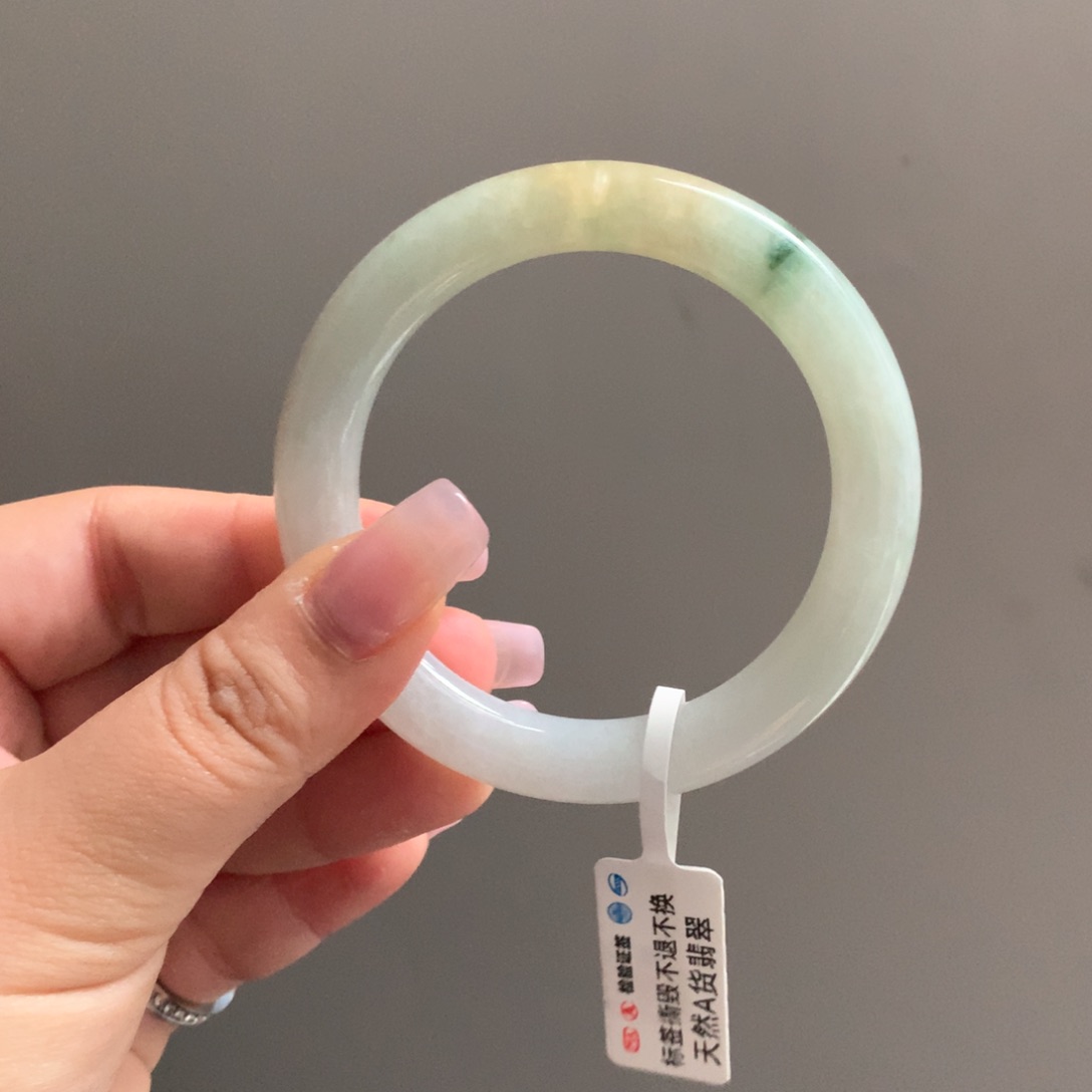 翡翠手镯未镶嵌2 53福禄寿圆条