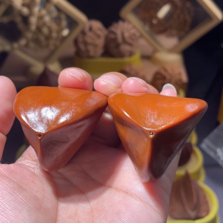 桃核吊坠水晶皮橄榄核开片纹