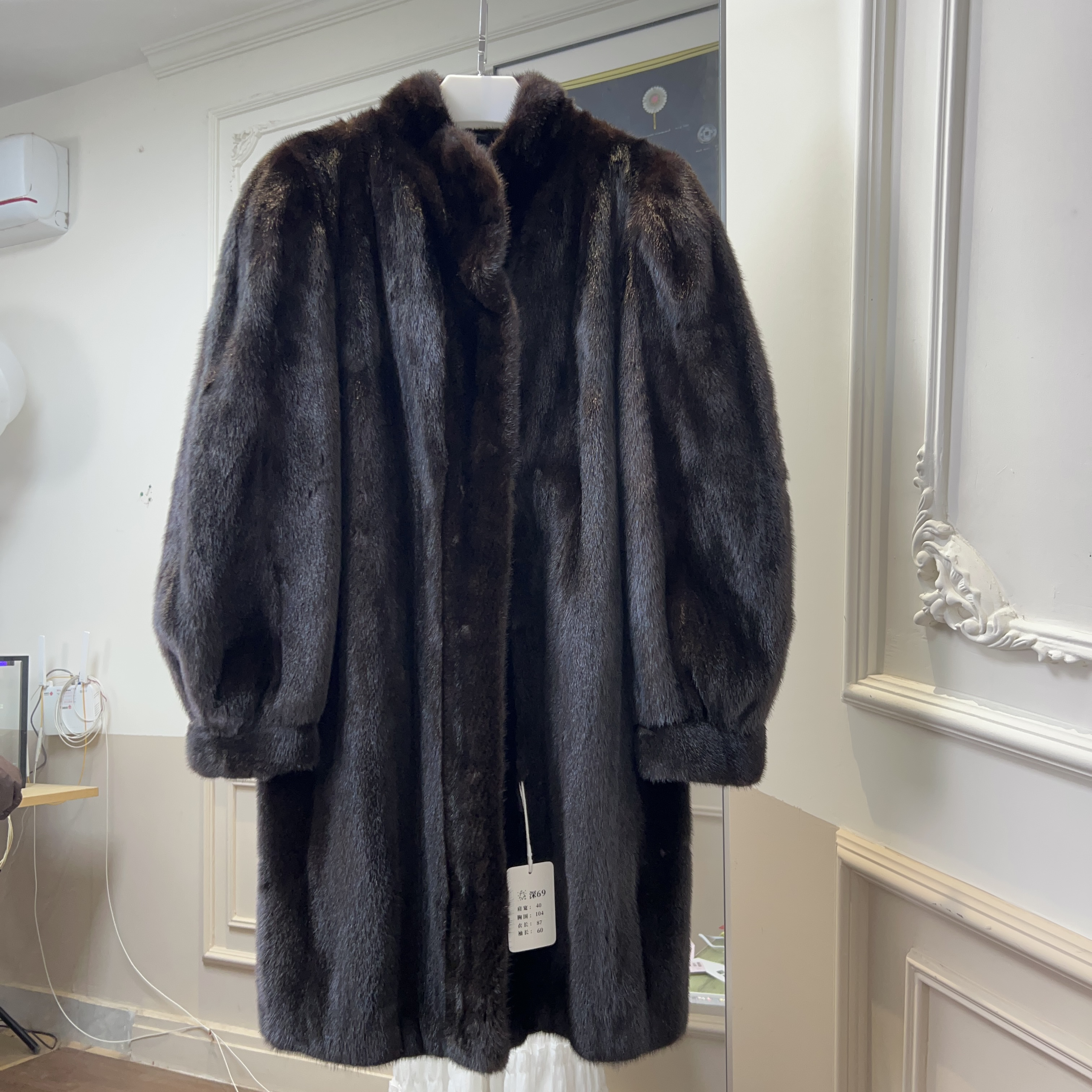 【S69】宝嘉美本黑顺逆毛设计减龄女款外套