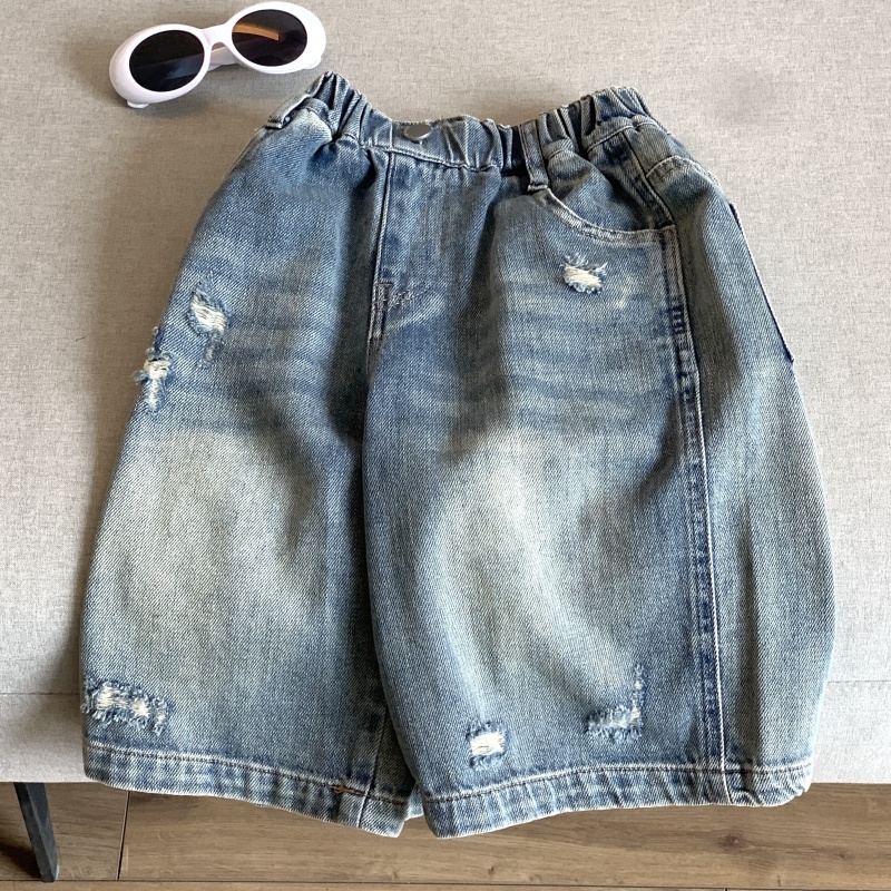 男童牛仔短裤局部破洞夏款童装2025新品 43915
