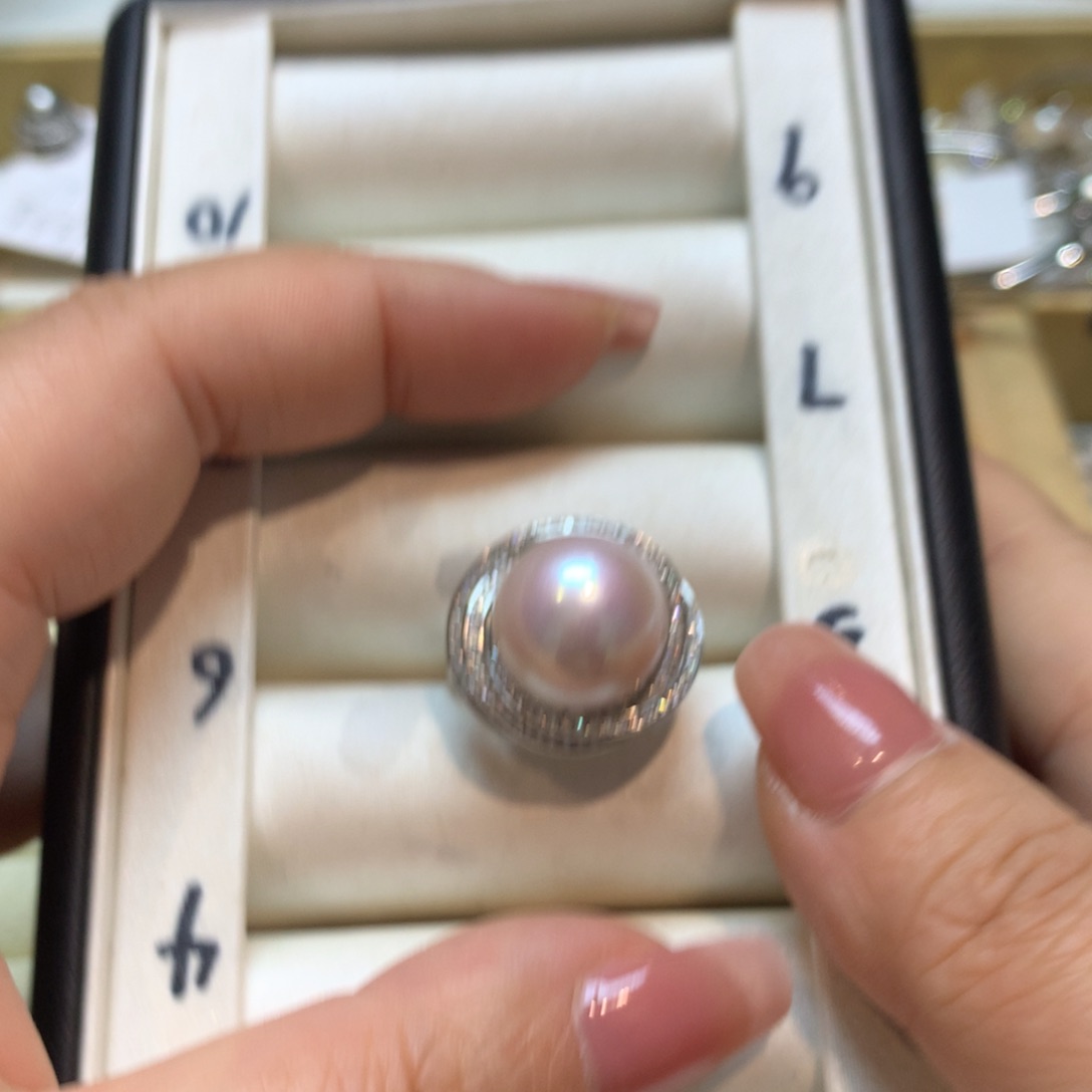 淡水珍珠戒指银S925镶嵌