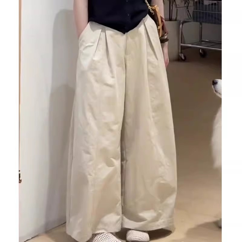 休闲阔腿裤女2025秋季新款韩版时尚纯色简约通勤百搭洋气显瘦长裤