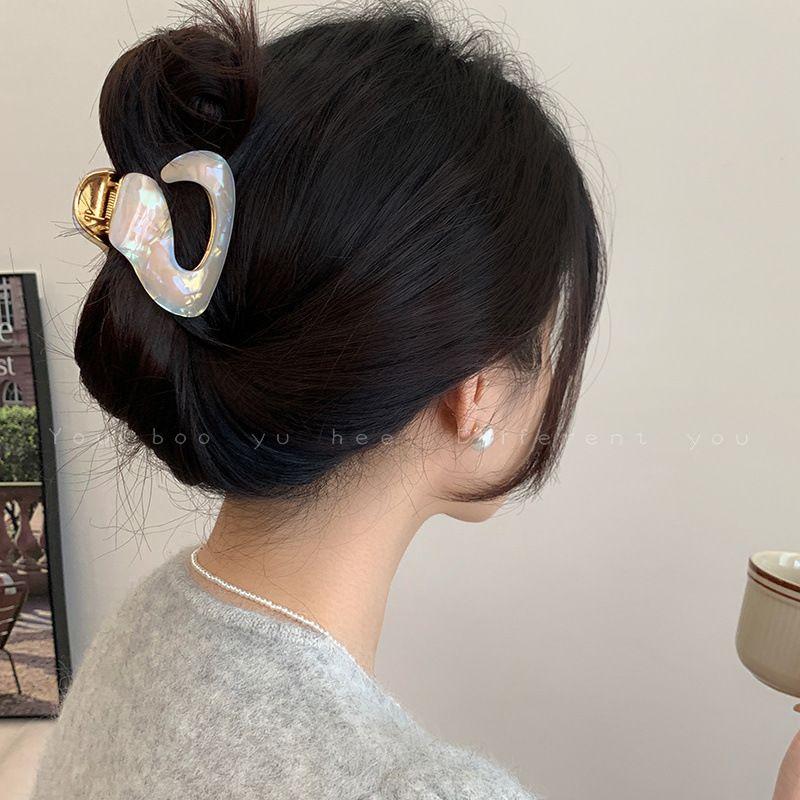 异形后脑勺醋酸抓夹新款小号半扎发鲨鱼夹扭扭夹气质网红百搭复古