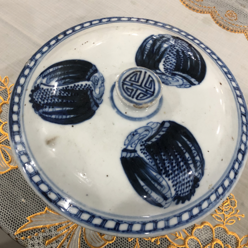 仿古清代团鹤盖缸
