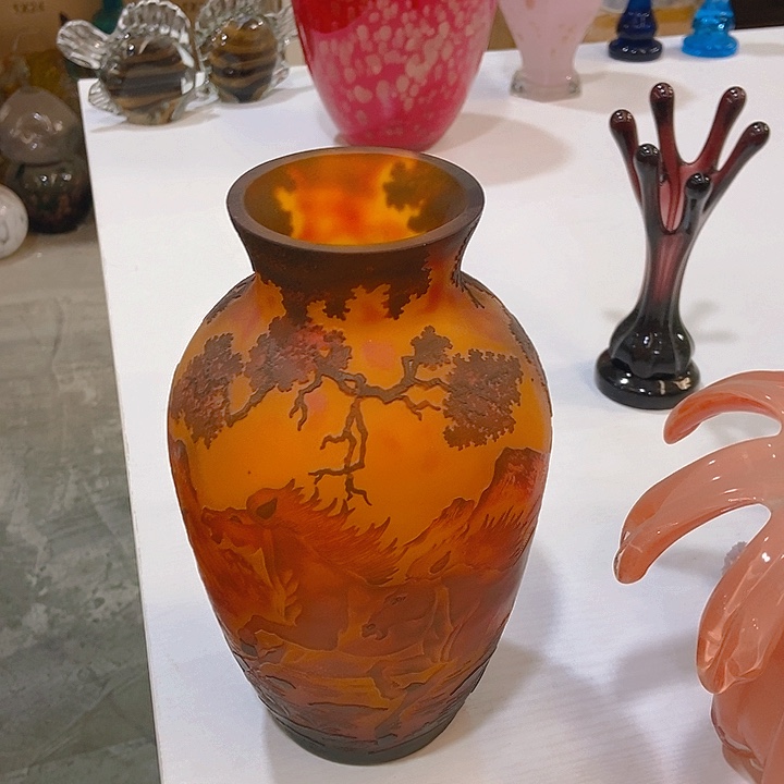 琉璃琉璃花瓶个高26口8