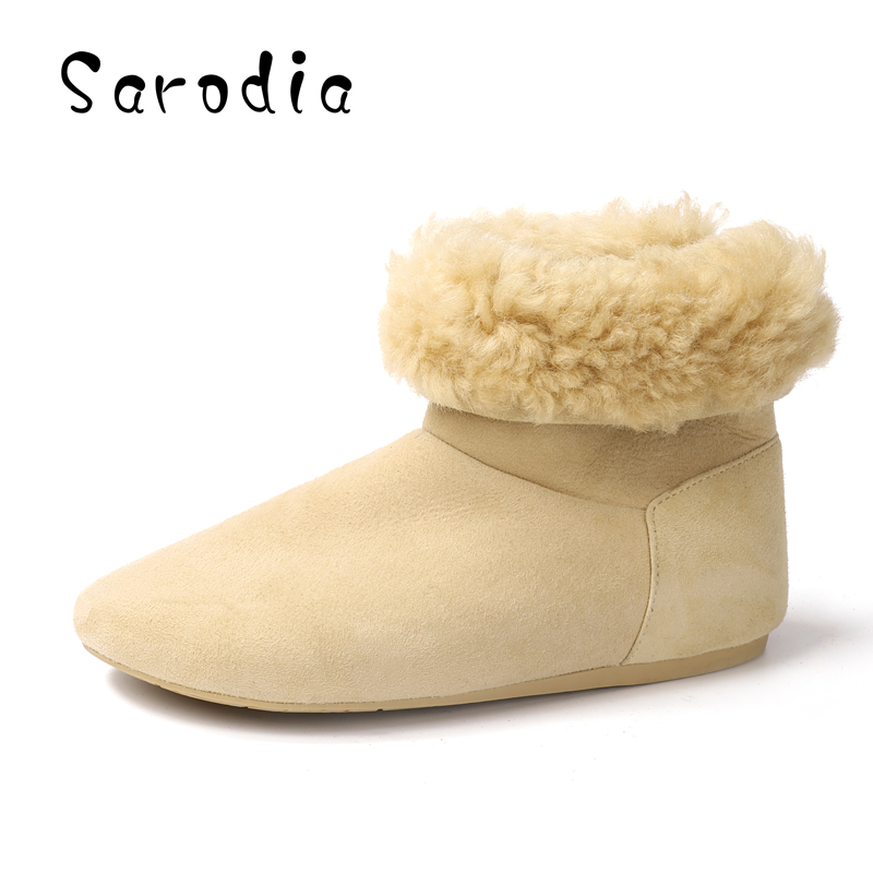 SARODIA羊皮毛一体时尚百搭软底加厚保暖冬季丑萌雪地靴