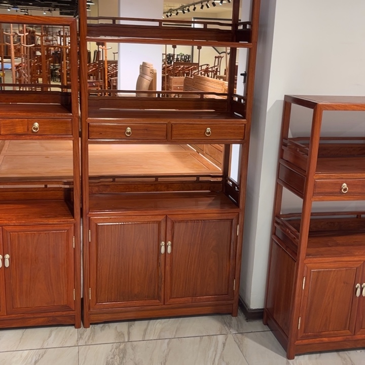 紫檀木类端景台南***鲨缅花小柜子