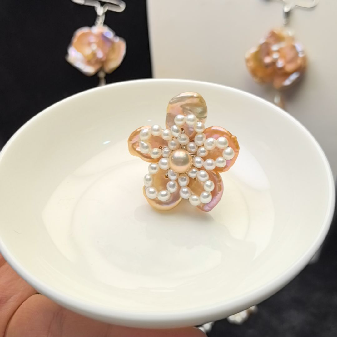 耳饰未镶嵌淡水珍珠胸针