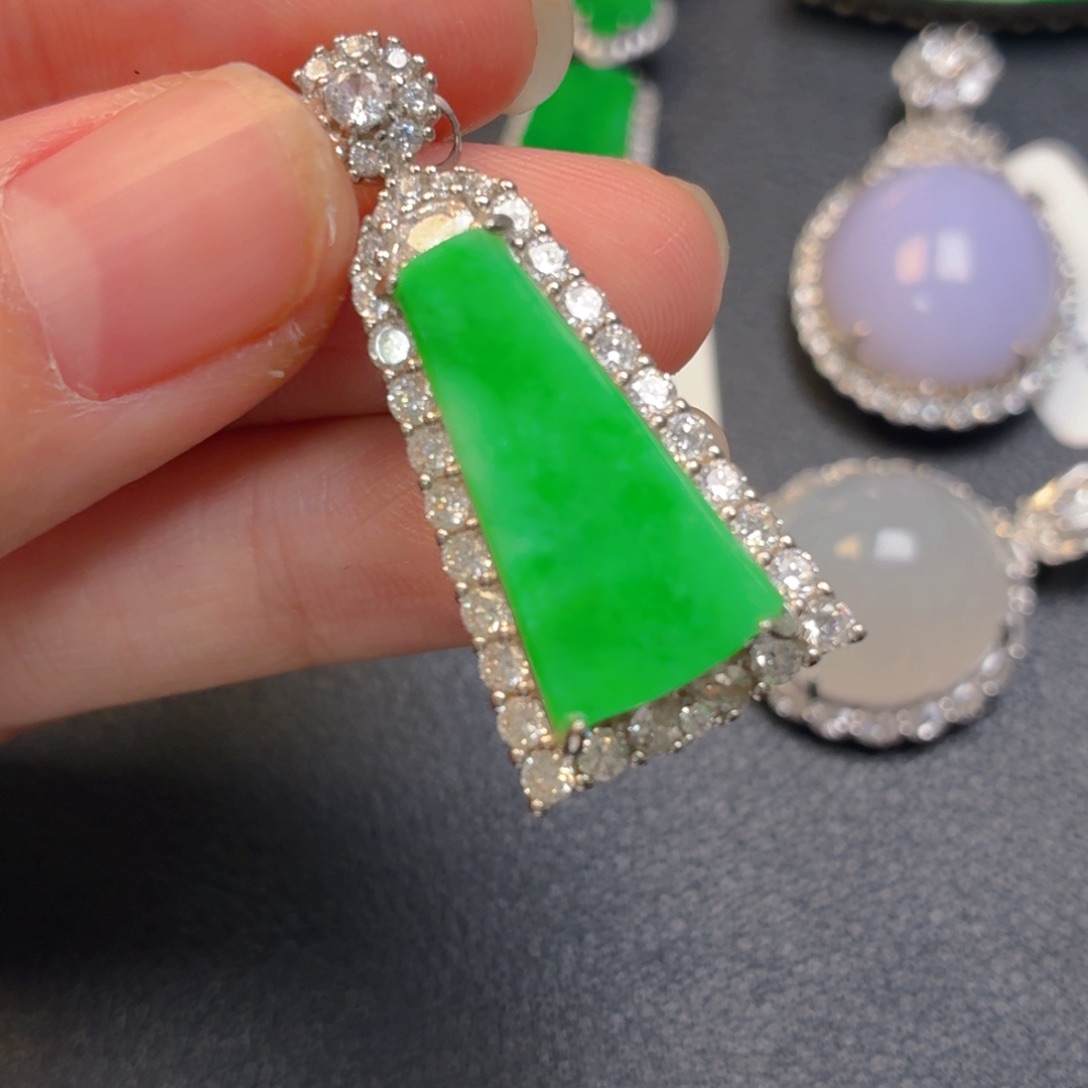 翡翠银S925镶嵌吊坠(不含链)