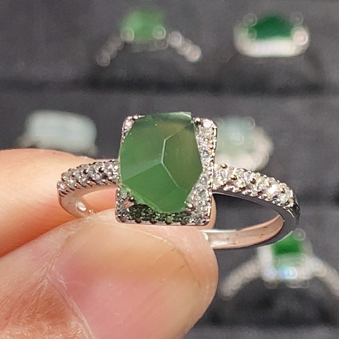 翡翠银S925镶嵌戒指