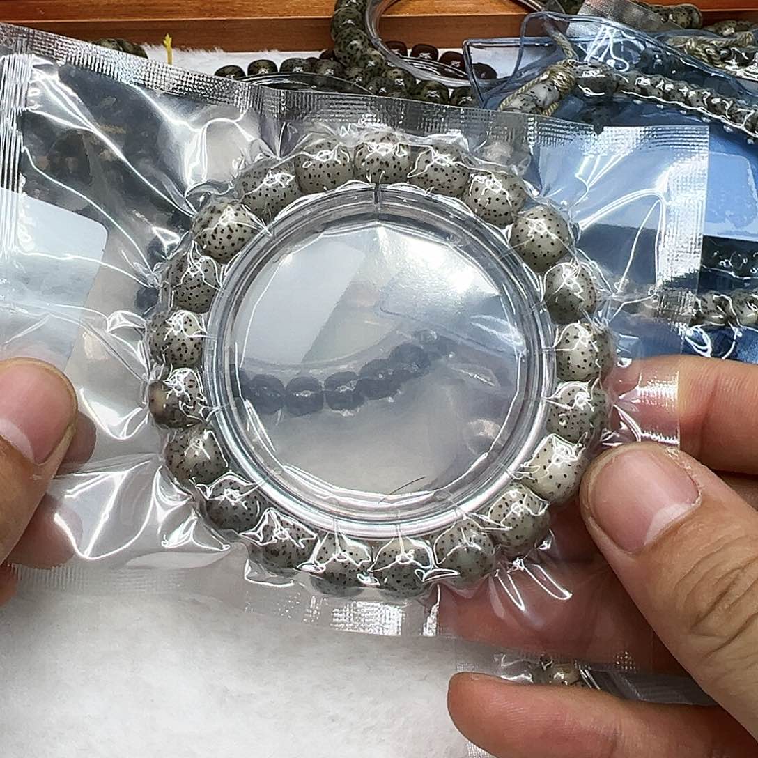 星月菩提手串42尽头卡姿兰大眼睛黑冰石玉星月菩提单圈11