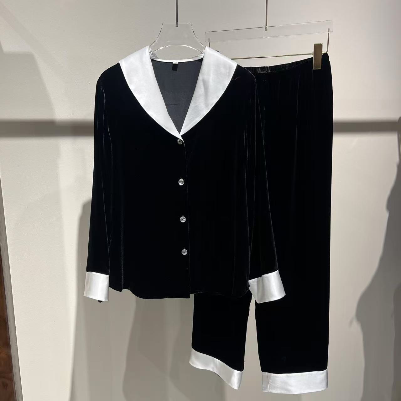 R【sang影】100%桑蚕丝重磅加密加厚丝绒套装T2500