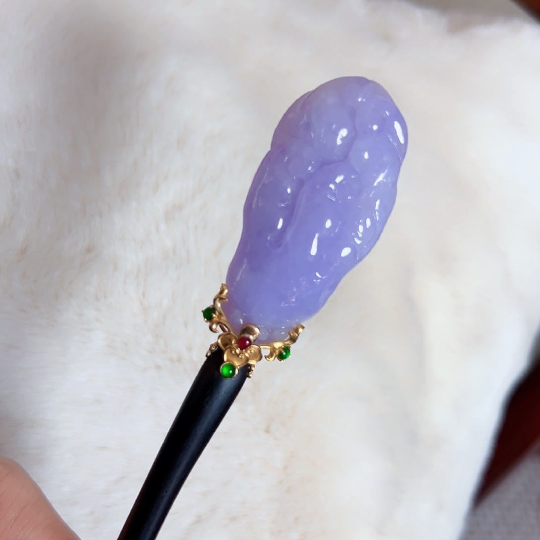 翡翠发饰18K金镶嵌【福利款】签收后24小时鉴赏期