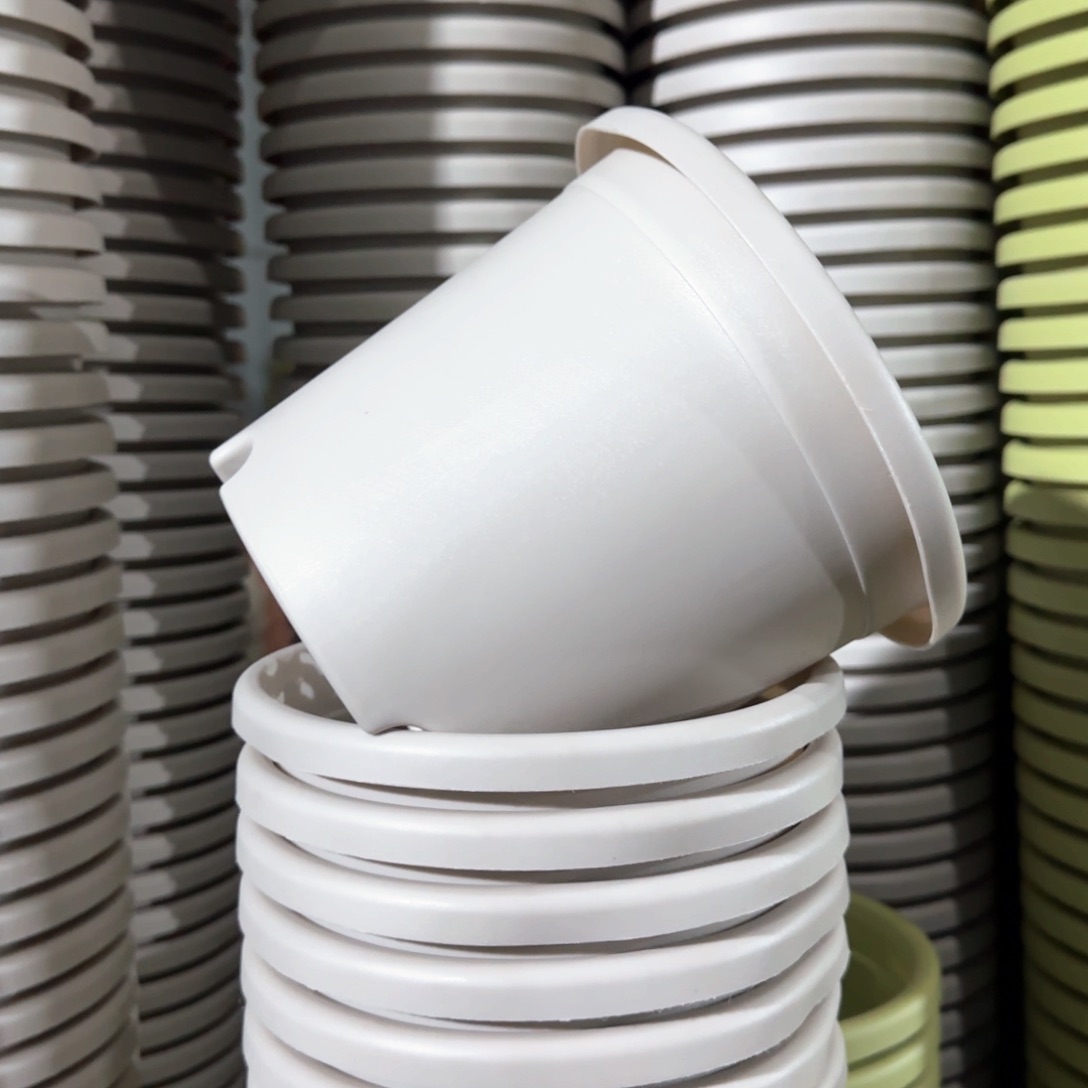 树脂四季盆2#无拖灰白微瑕13