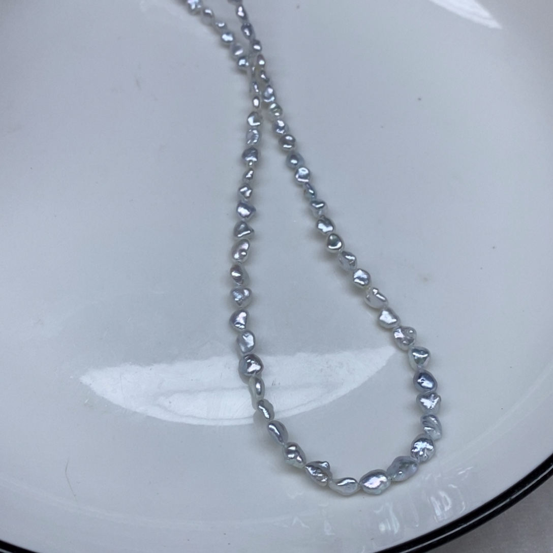 迷***嘟颈饰未镶嵌海水珍珠蓝雪澳白keshi