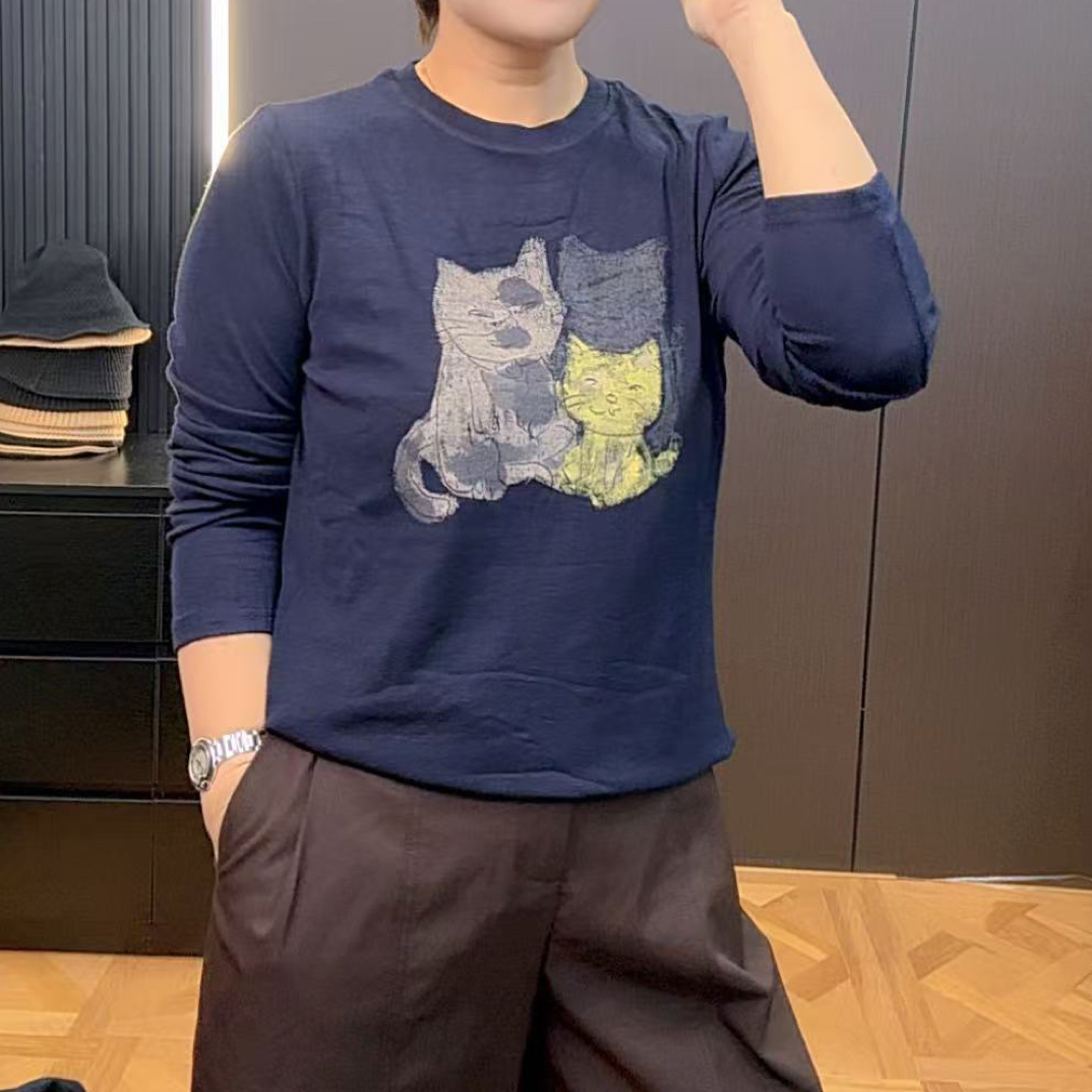 印花卡通长袖常规款圆领T恤秋了ins套头韩版体恤79809