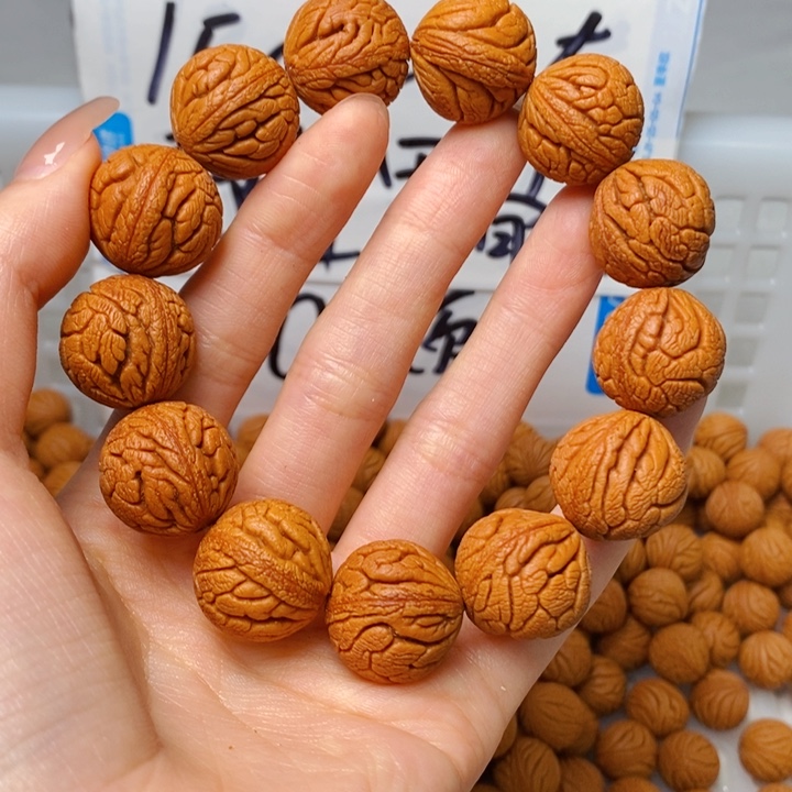桃核手串文18mm左右金丝龙珠单圈