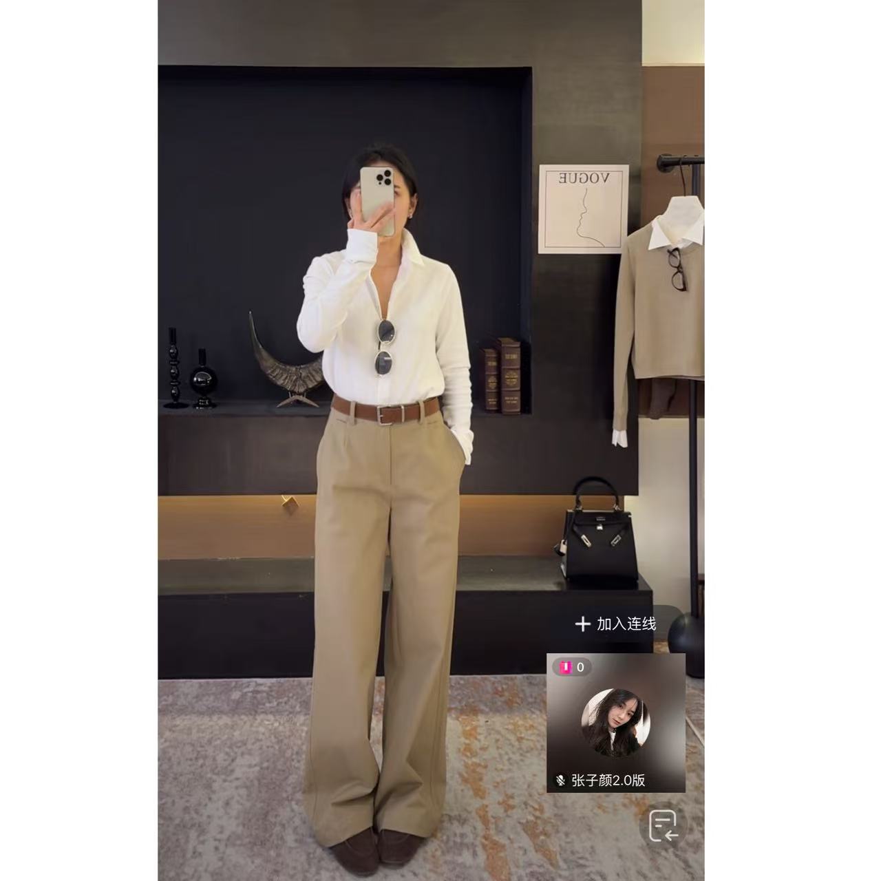 【静奢老钱】纯色拼接纽扣polo领长袖衬衫 