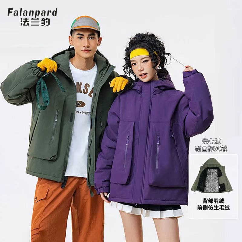 法兰豹25年新款户外三防羽绒服男女同款