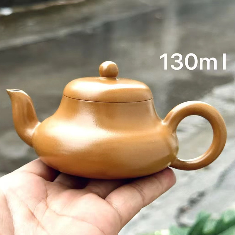 潮州黄段泥君德手工手拉壶工夫茶壶泡茶壶130ml