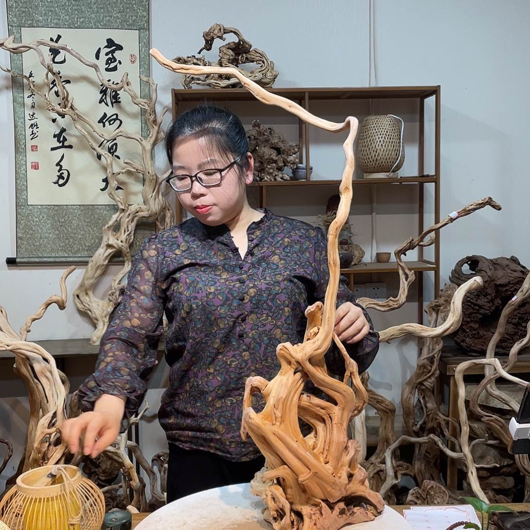 香杉木杜鹃根根艺摆件