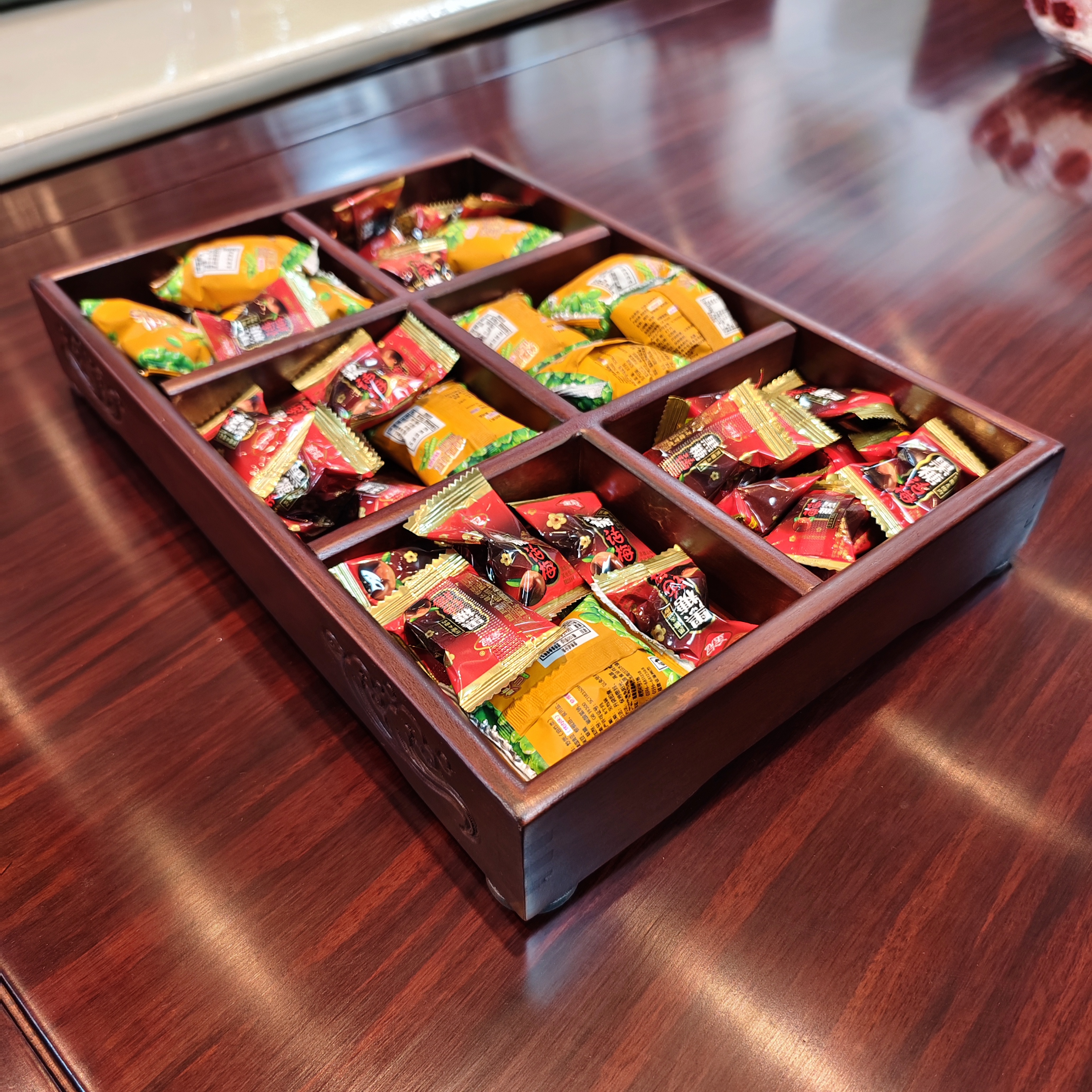 【宠粉福利】酸枝木全原木可分格式果盒收纳摆盘盒尺寸38*26*5