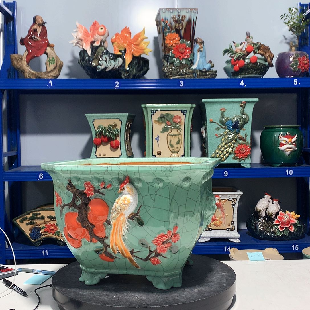 风***～高温粗陶石湾花盆