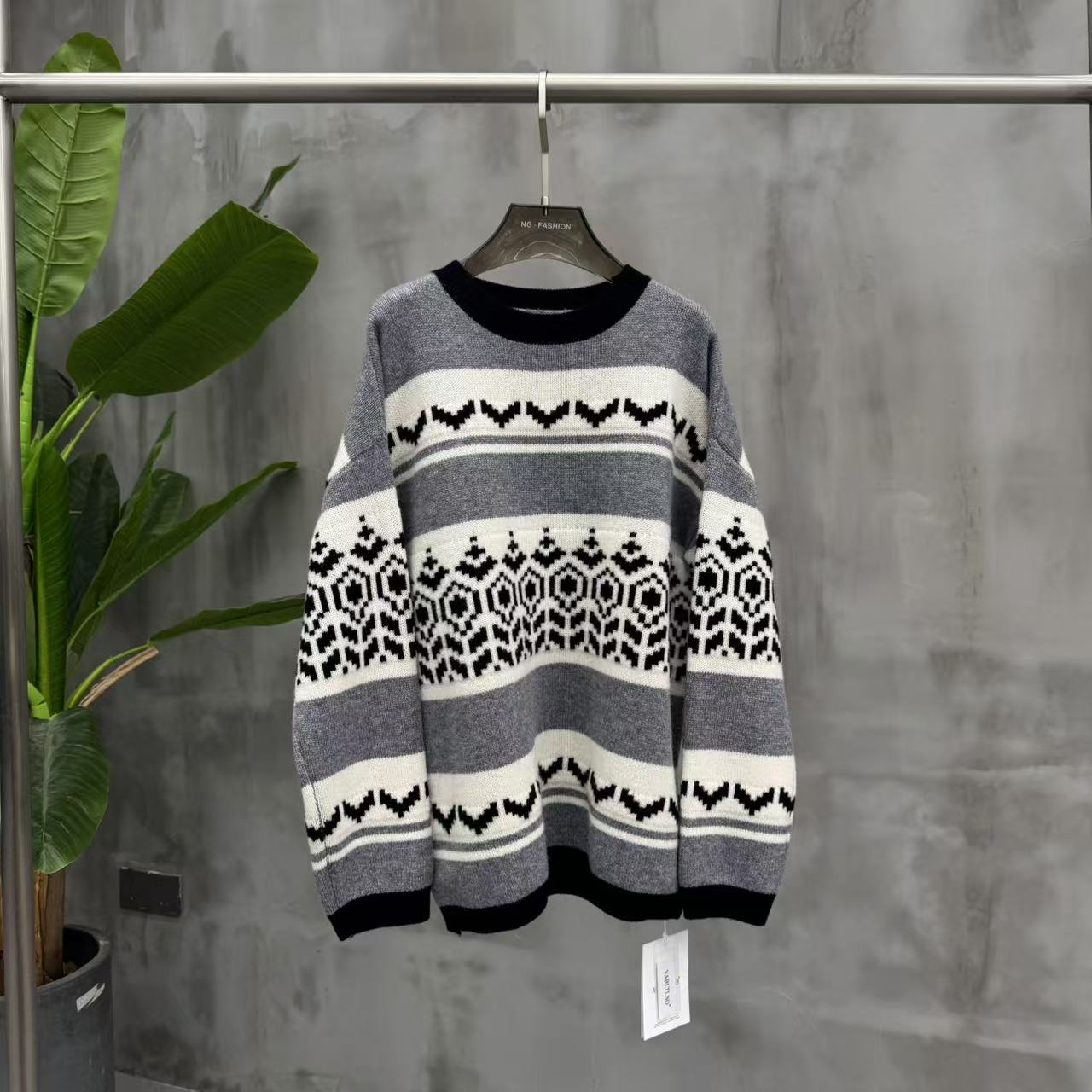 菲尔岛羊毛针织衫休闲女士百搭毛衫时尚秋宽松冬毛衣女9252