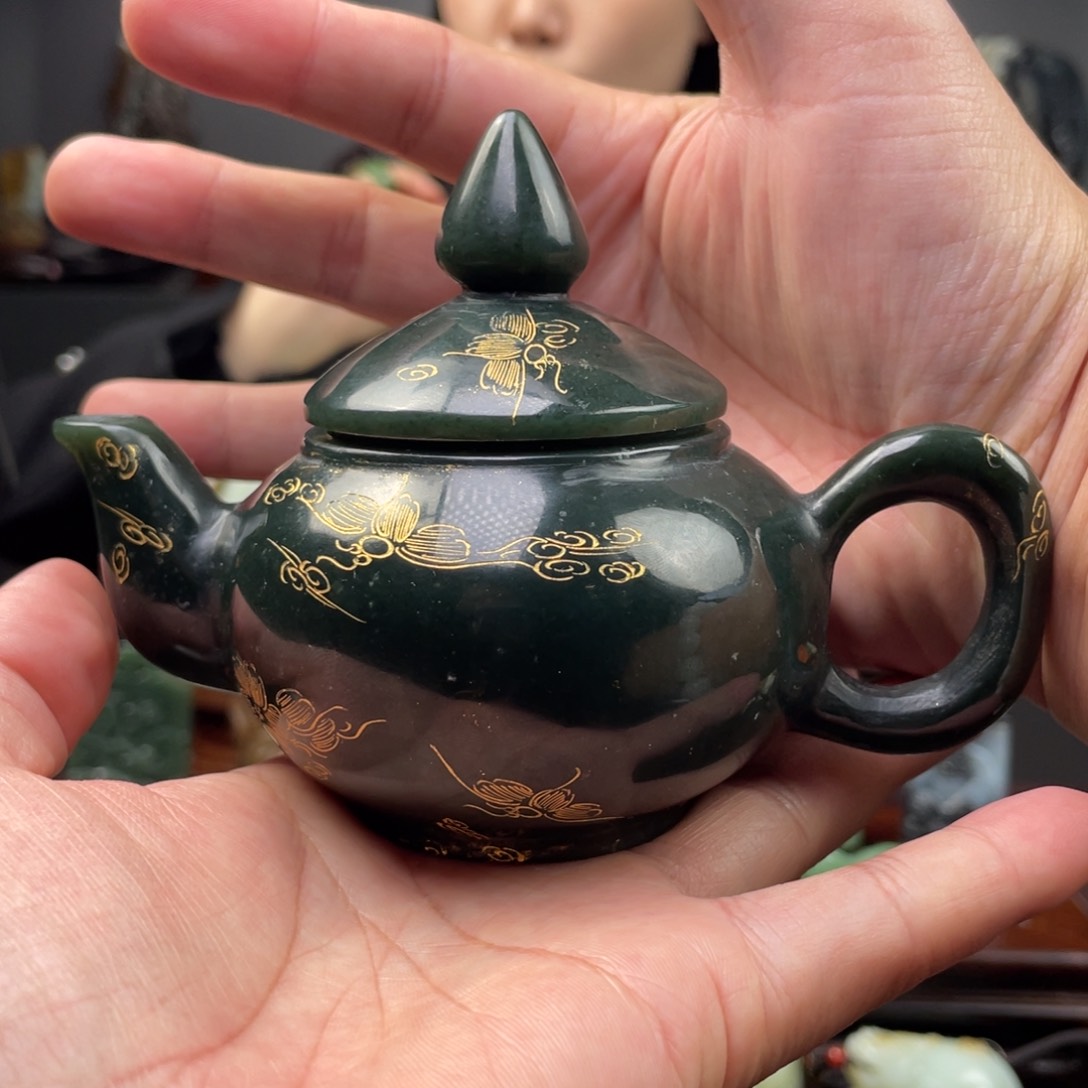 未镶嵌和田玉摆件和田玉茶壶未镶嵌