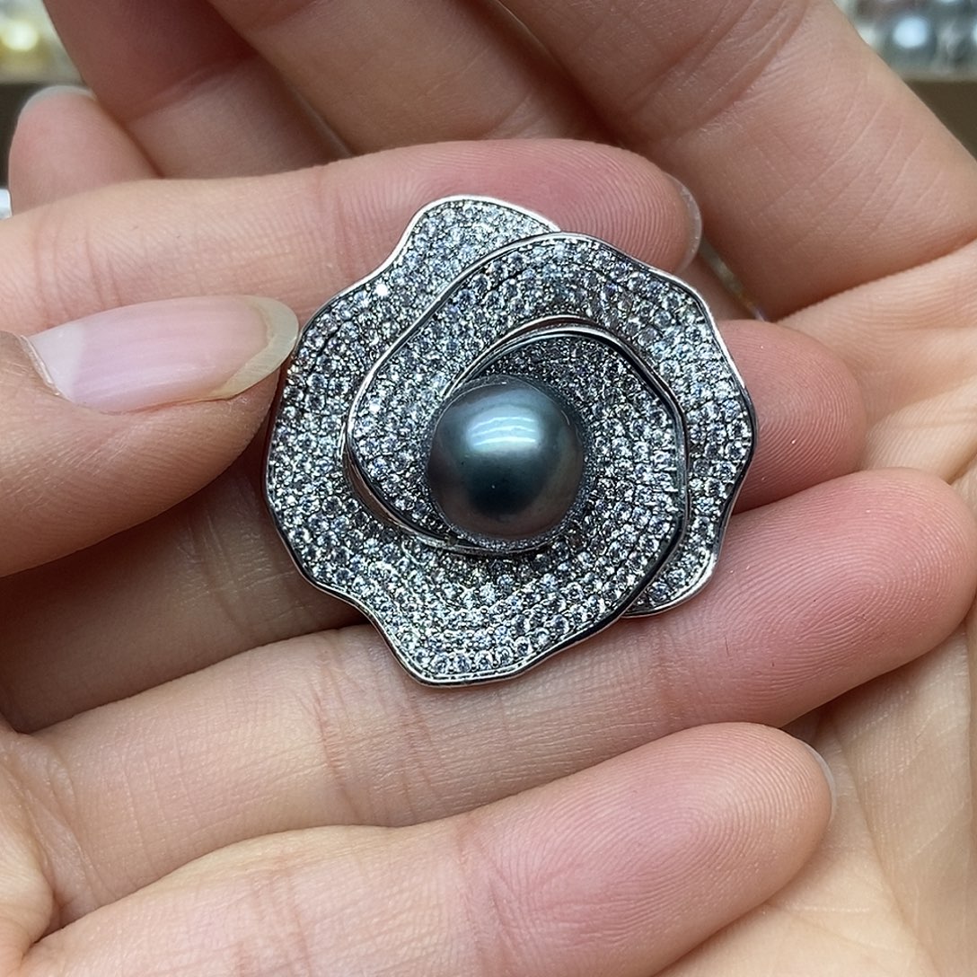 胸针海水珍珠合金