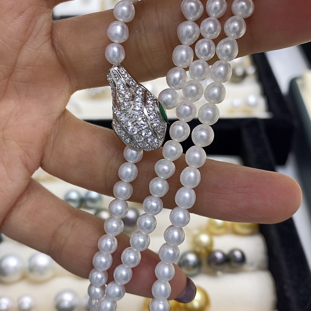 淡水珍珠颈饰银S925镶嵌