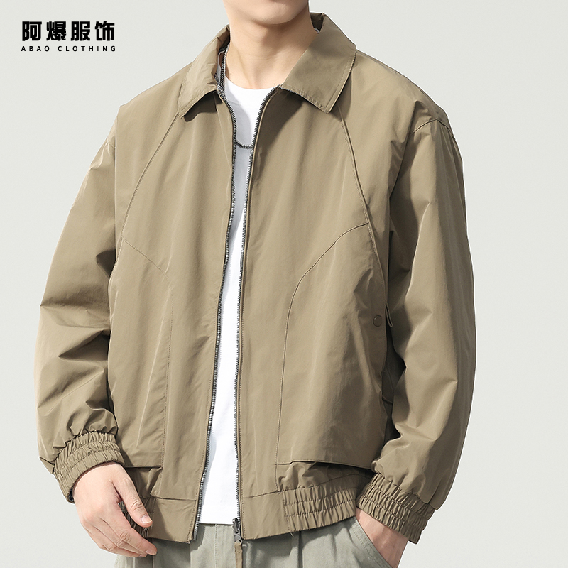 【阿爆服饰】日系户外双面穿工装外套男秋季新款宽松休闲翻领夹克潮