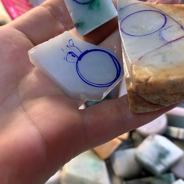 裸石翡翠小扣子可做