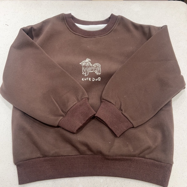 断码-男童冬季加绒卡通印花圆领卫衣