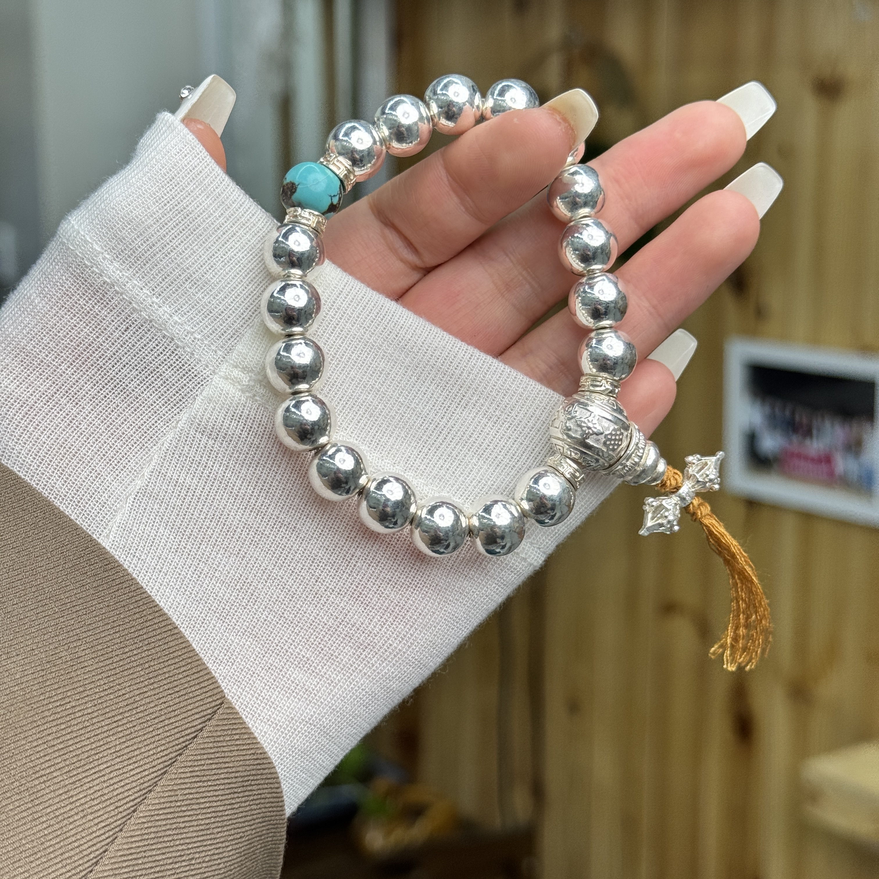 925银手链 民族风纯手工男士手串百搭气质