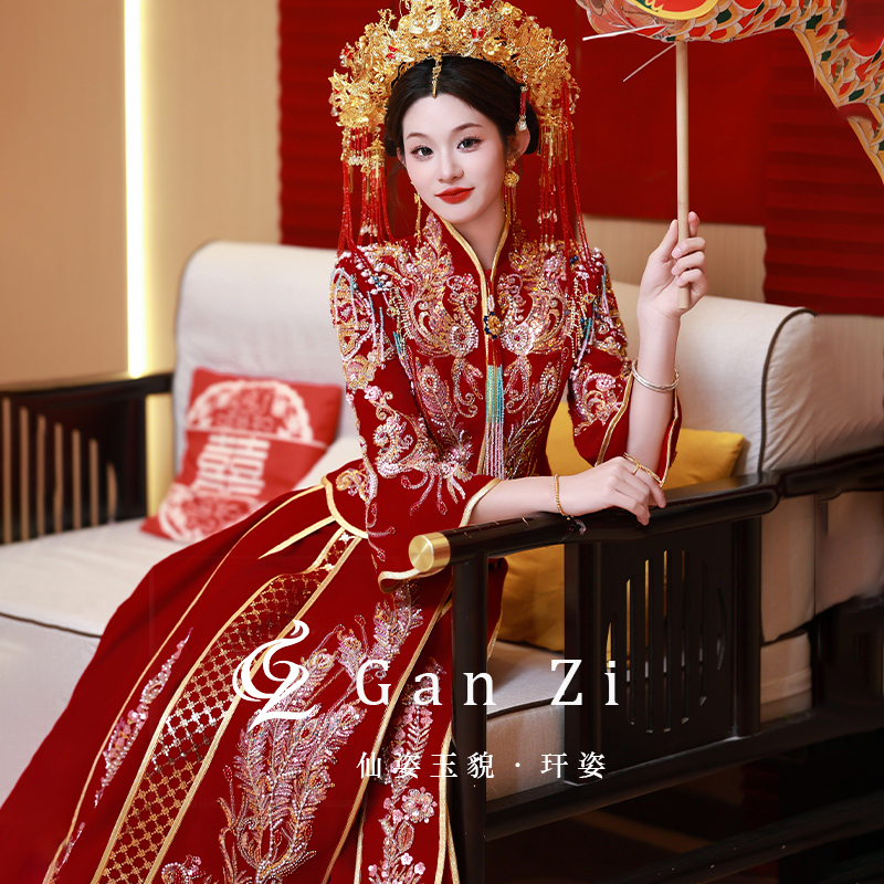 高端秀禾服新中式敬酒服2025新娘结婚嫁衣情侣套装重工出阁服春季