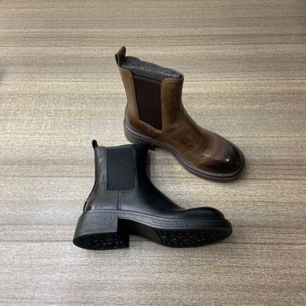 切尔西靴女秋冬厚底增高英伦风圆头短靴一脚蹬款式瘦瘦靴57458235