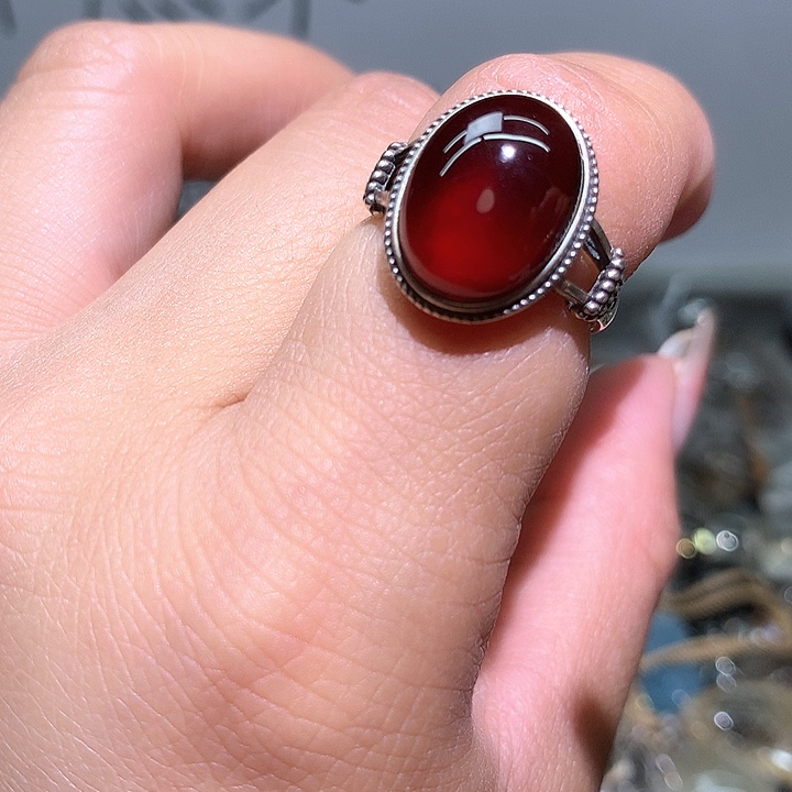 水晶戒指银S925镶嵌水晶