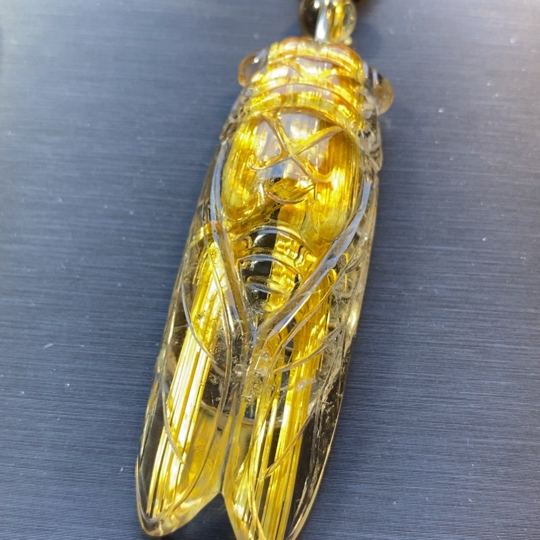 颈饰未镶嵌水晶钛晶知了