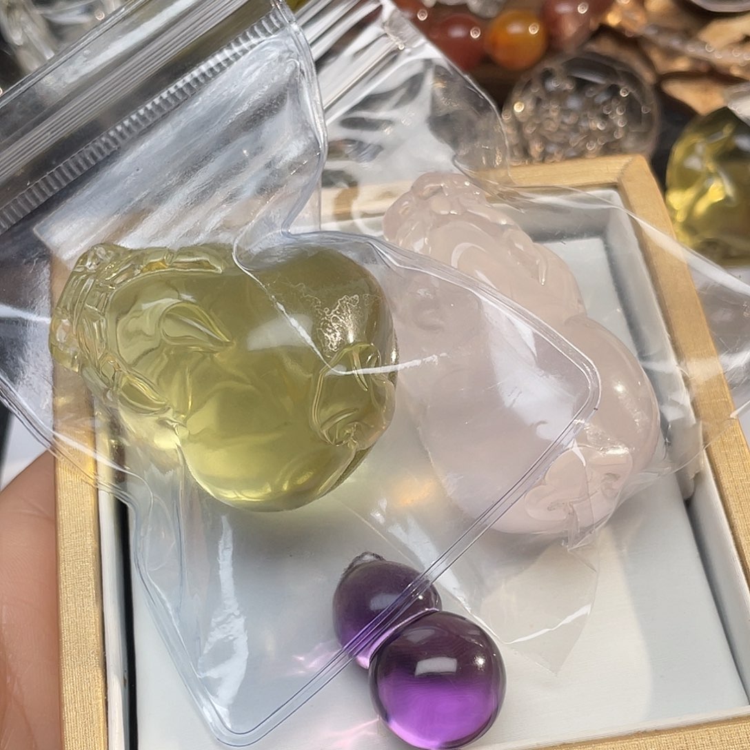 猫***子石材天然水晶吊坠项链