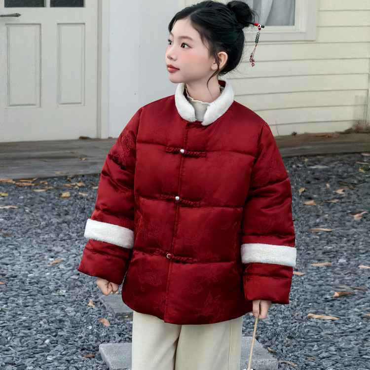 女童棉服冬装新中式2025新款唐装大童女孩超好看新年拜年外套