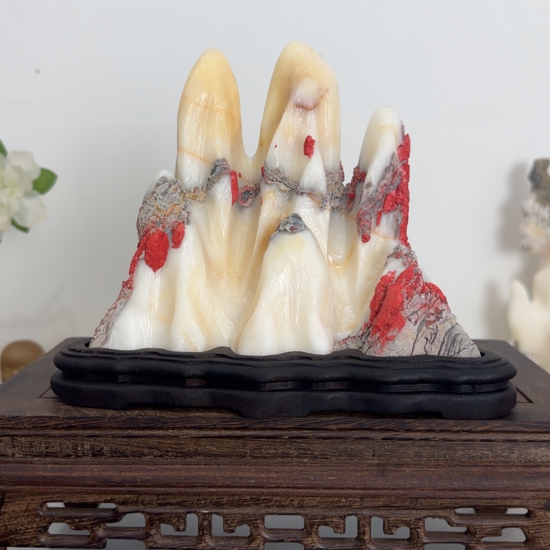人***开灵璧奇石白灵玉石