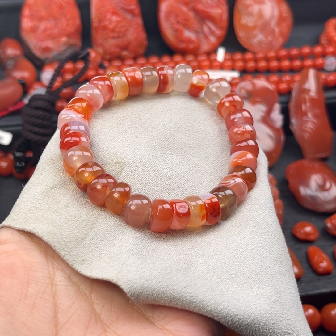 南红玛瑙未镶嵌手链