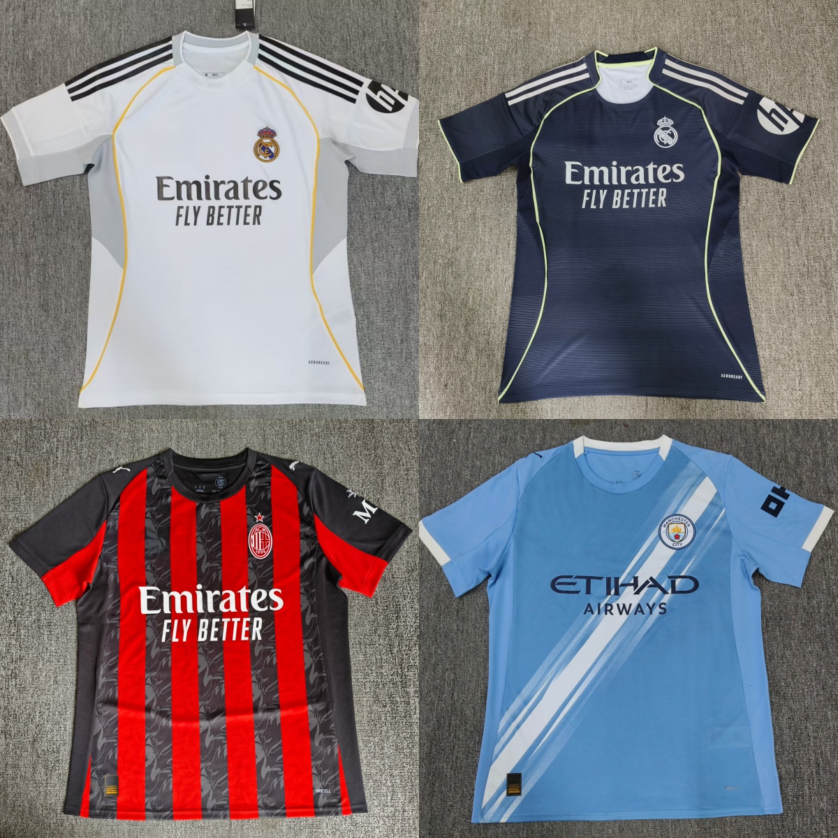 皇马AC曼城超A级新赛季高品质足球服俱乐部球迷版