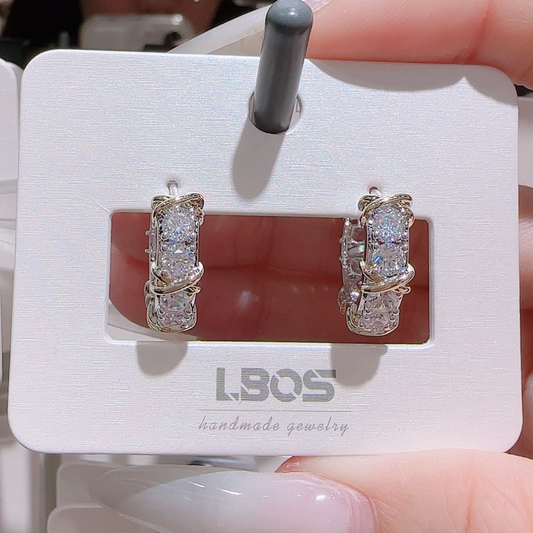 锆石铜合金925银耳环