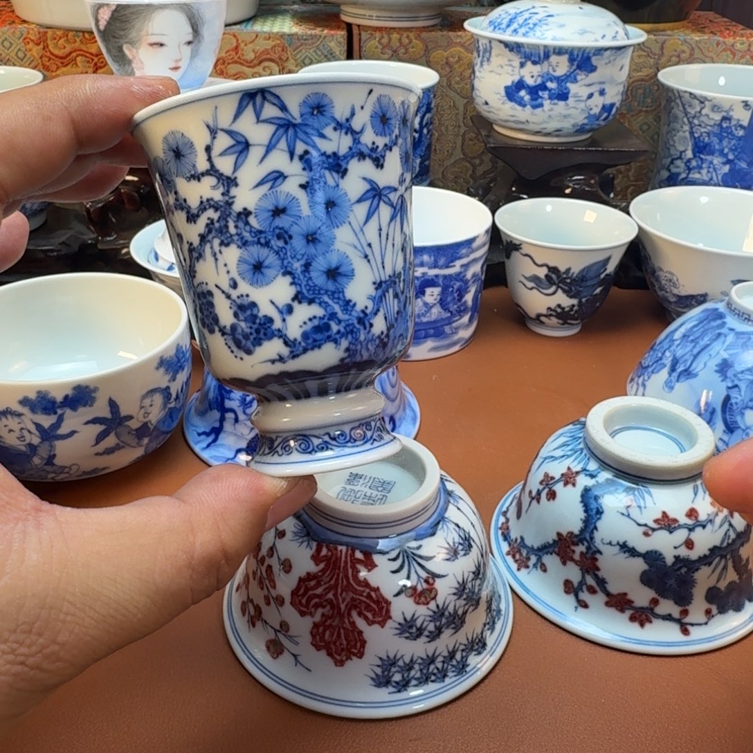 人***途陶杯子景德镇全手工手绘陶瓷